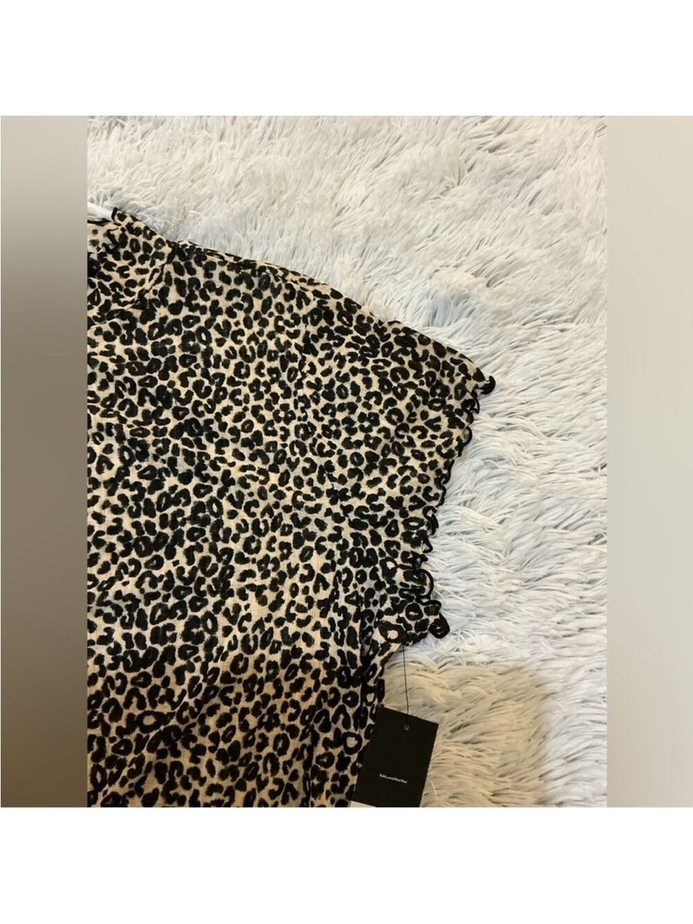 Nine West animal print ruffled mockneck short sleeve top Woman’s XL - Picture 5 of 11